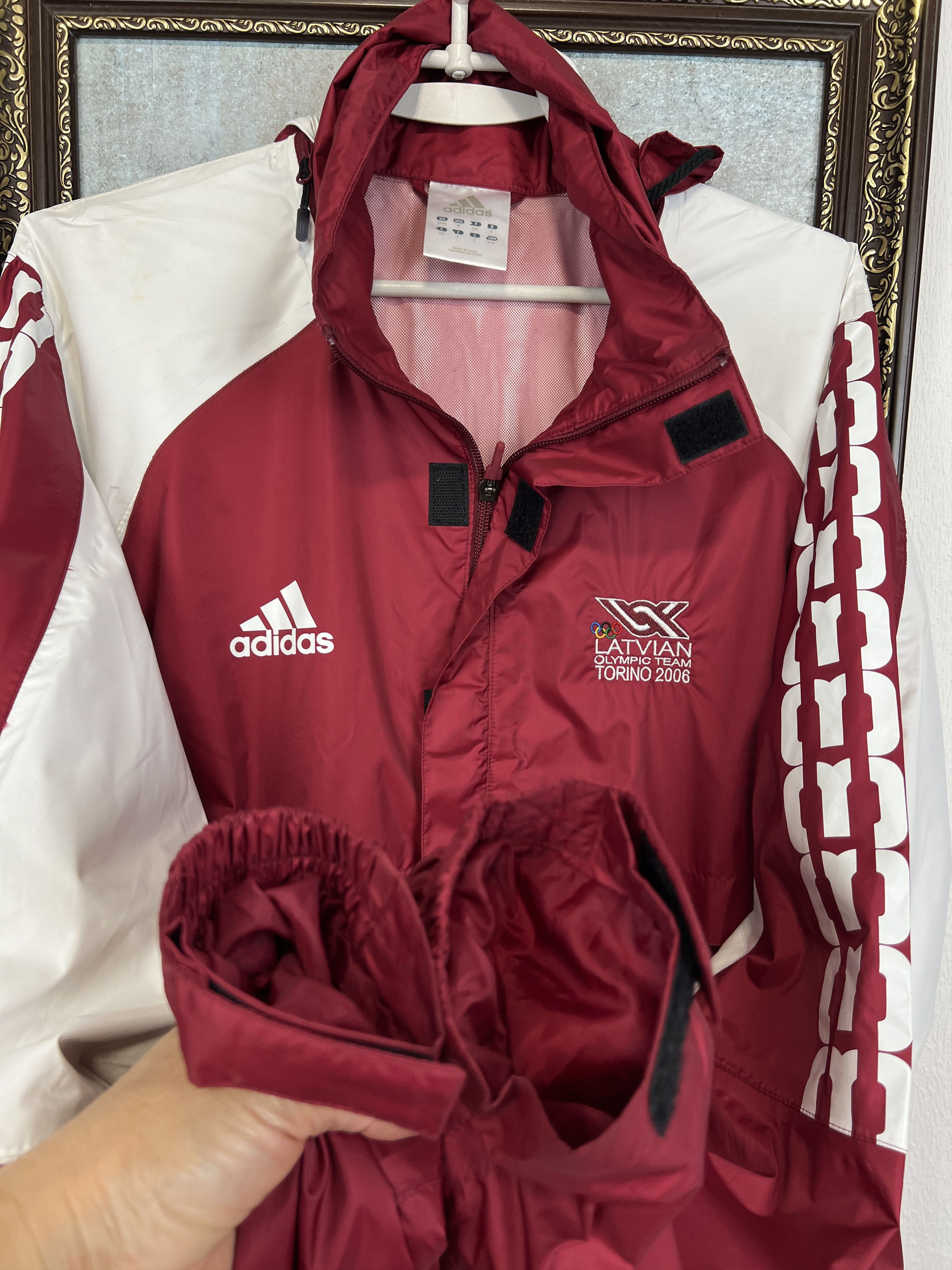 Adidas Vintage Latvia Olympics Jacket Track Top Hooded Windbreaker Size US M / EU 48-50 / 2 - 7 Thumbnail