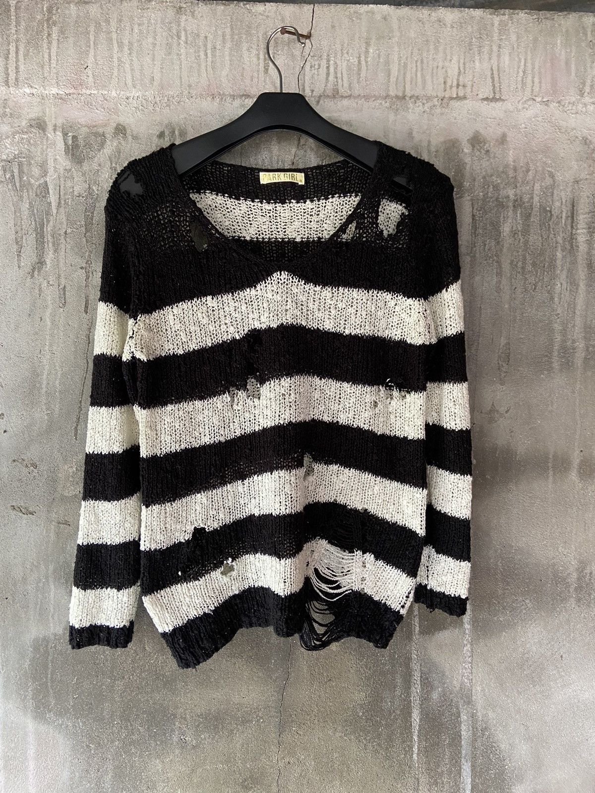 Isamu Katayama Backlash JAPANESE PUNK STRIPED DISTRESSED KNIT Size US S / EU 44-46 / 1 - 2 Thumbnail