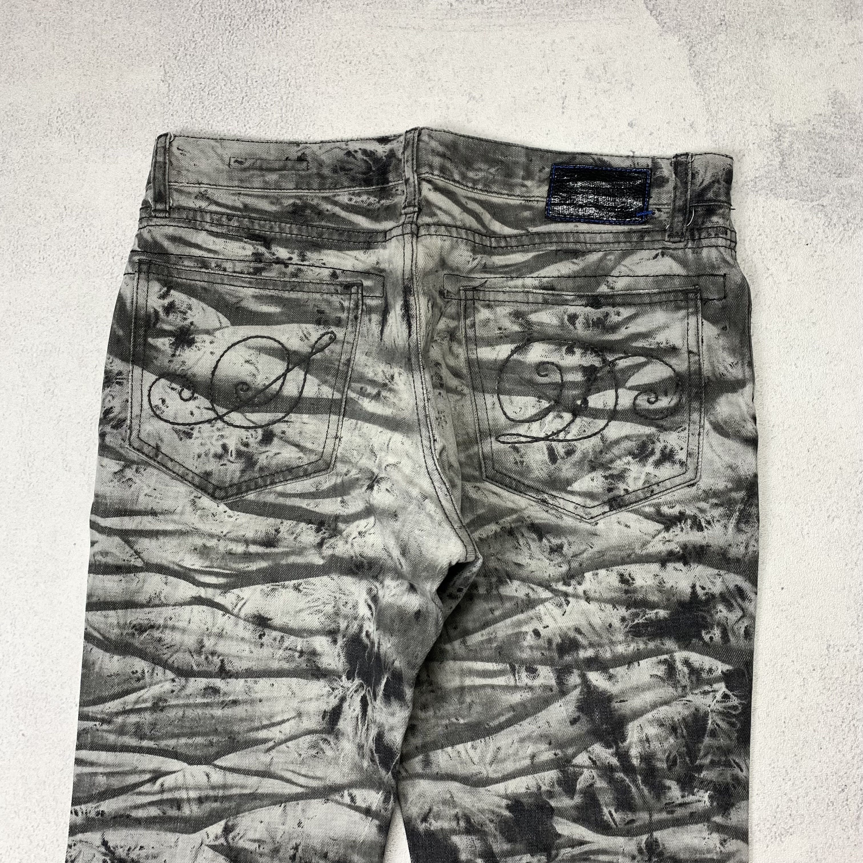 Japanese Brand Semantic Design Acid Washed Bleach Pants Paint Splatter Size US 33 - 4 Thumbnail