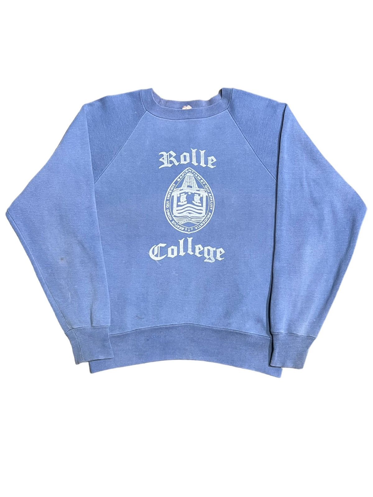 image of Made In USA x Vintage 1980S Faded Rolle College Sweatshirts in Sky, Men's (Size Medium)