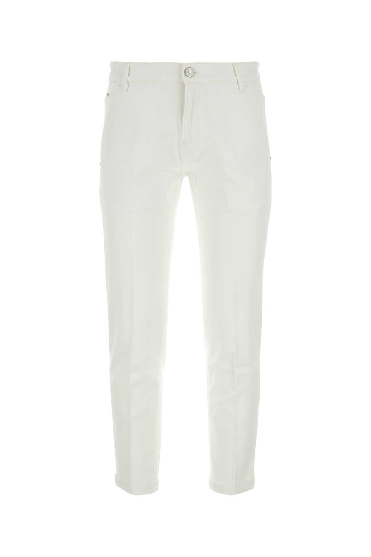 image of Pt Torino White Stretch Denim Indie Jeans, Men's (Size 36)