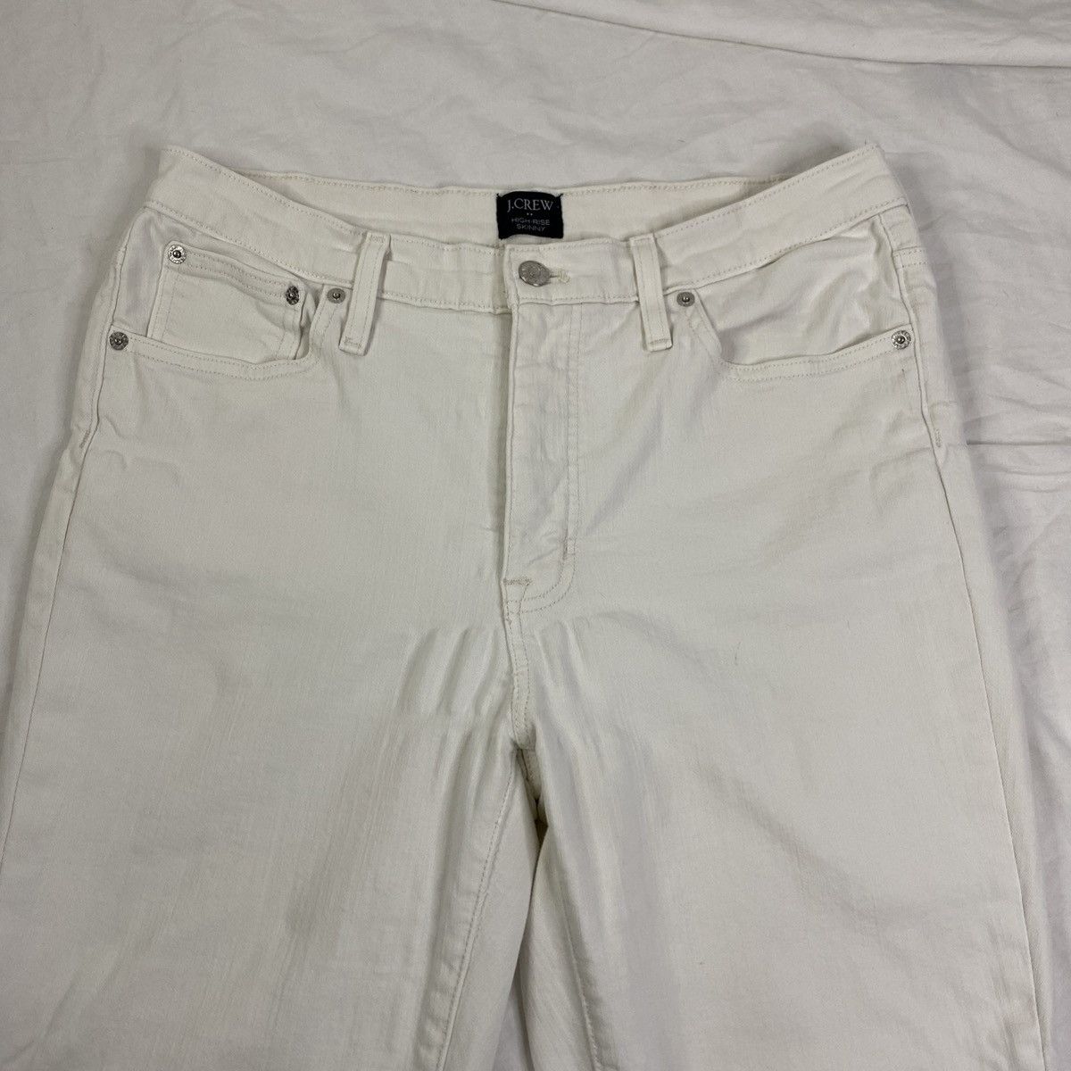 J.Crew J.Crew Jeans Women's White Sz 31 High Rise Skinny Slim EUC Size 31" - 4 Thumbnail
