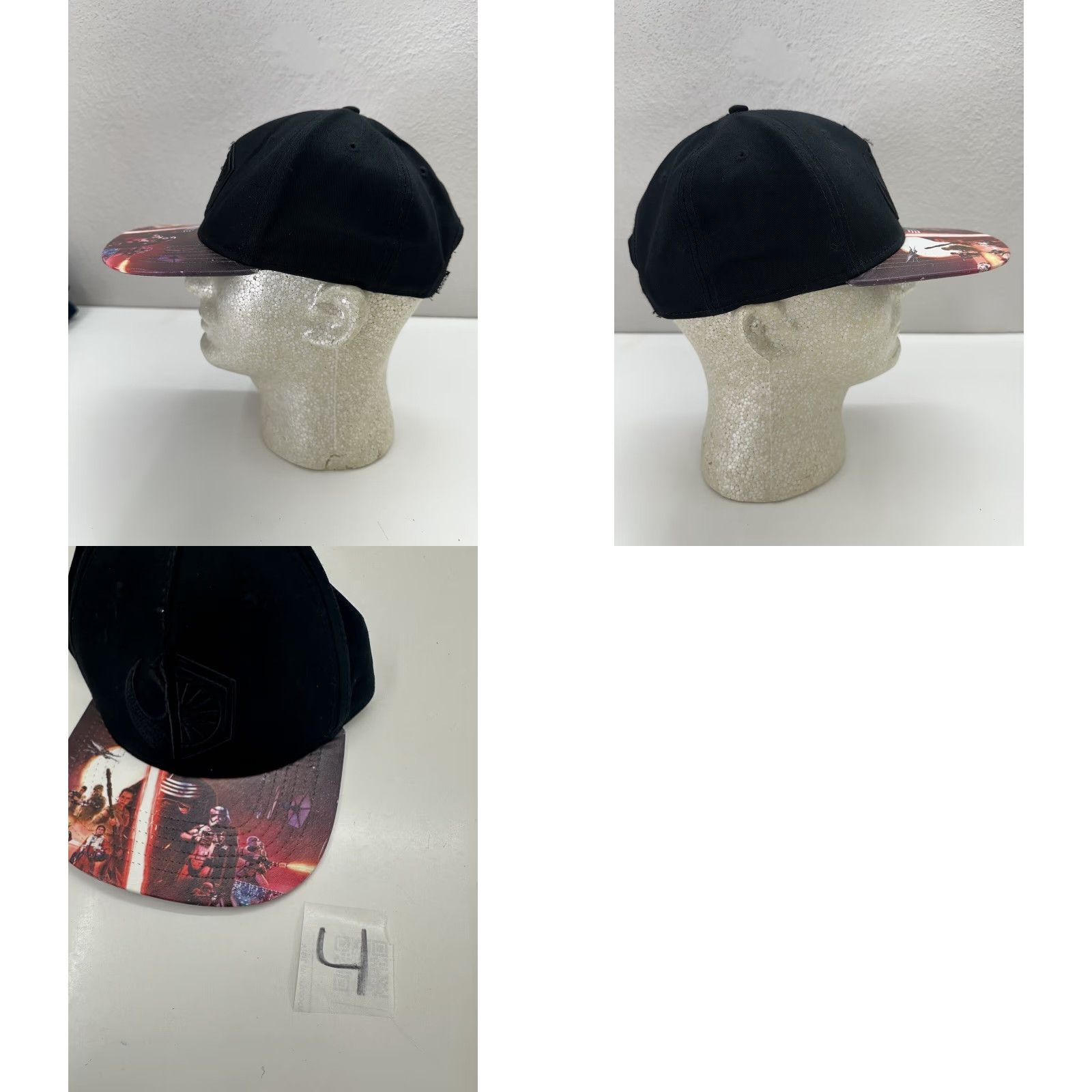 Star Wars Star Wars Snapback Hat Black Embroidered Logo Printed Brim One Size Fits All Men Snapback 90s Theme Adjustable Size ONE SIZE - 8 Thumbnail