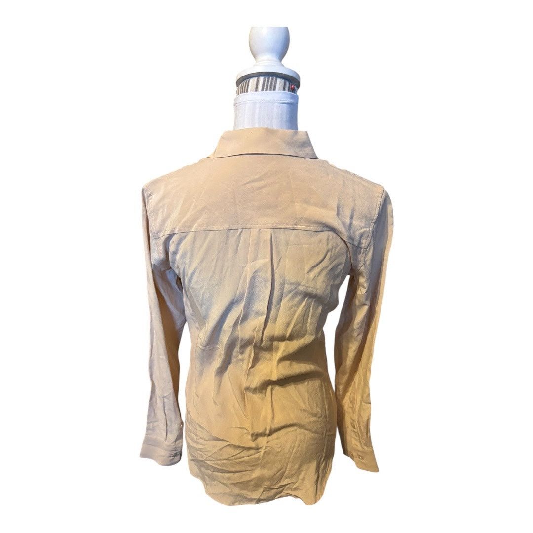 Joie Joie Jeans Peach Silk Button Down Blouse Size XS Size XS / US 0-2 / IT 36-38 - 2 Thumbnail
