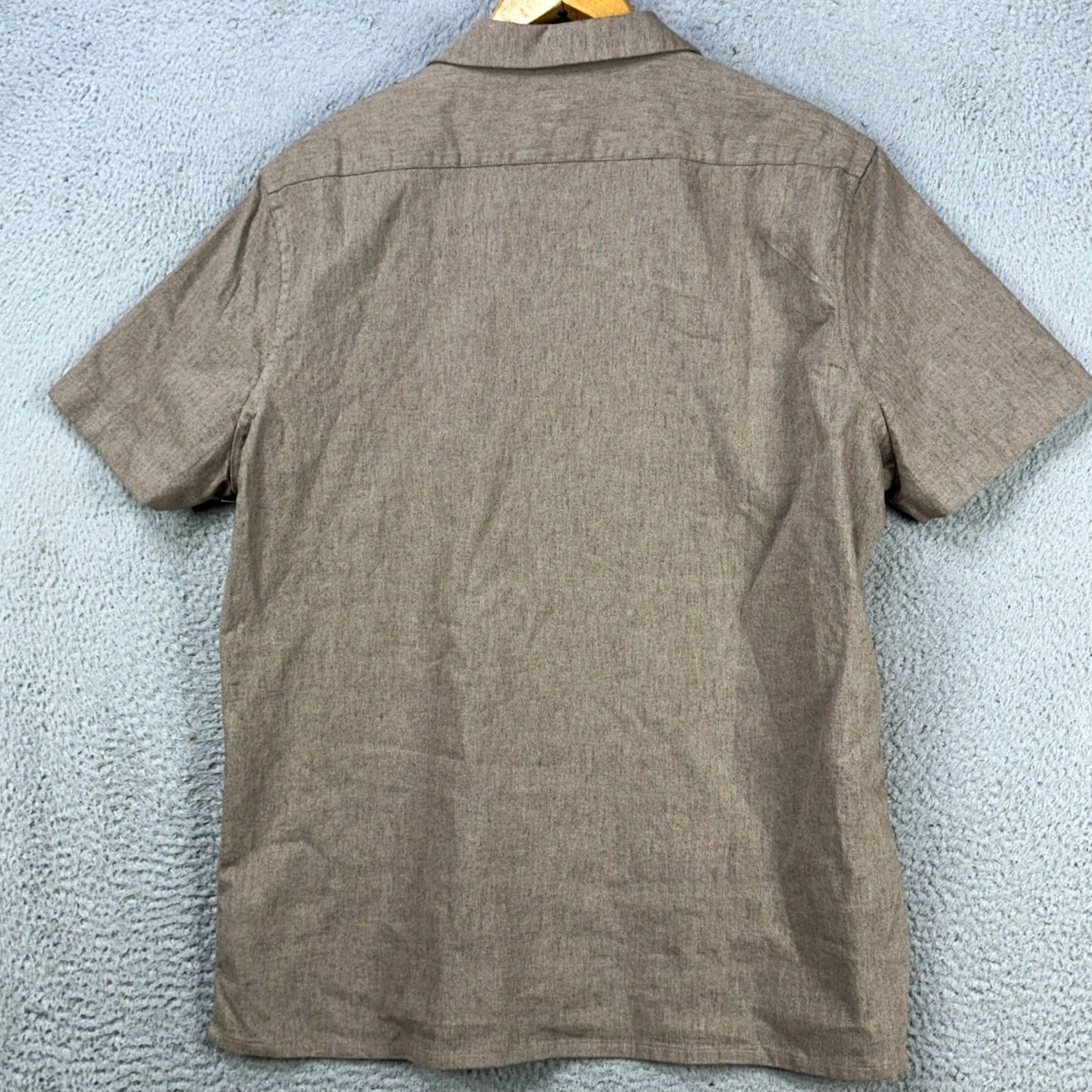 Express Express Mens Large Brown Linen Blend Button Up Shirt Pocket Stretch Casual NEW Size US L / EU 52-54 / 3 - 2 Thumbnail