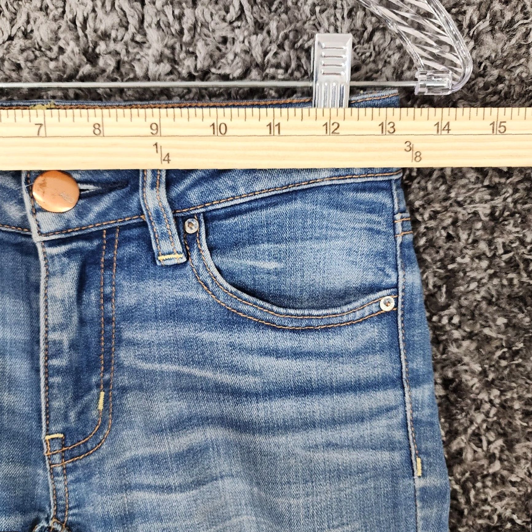 American Eagle Outfitters VINTAGE American Eagle Womens Jeans Ankle Size 00 Blue Super Stretch Jeggings Size 24" / US 00 / IT 34 - 3 Thumbnail