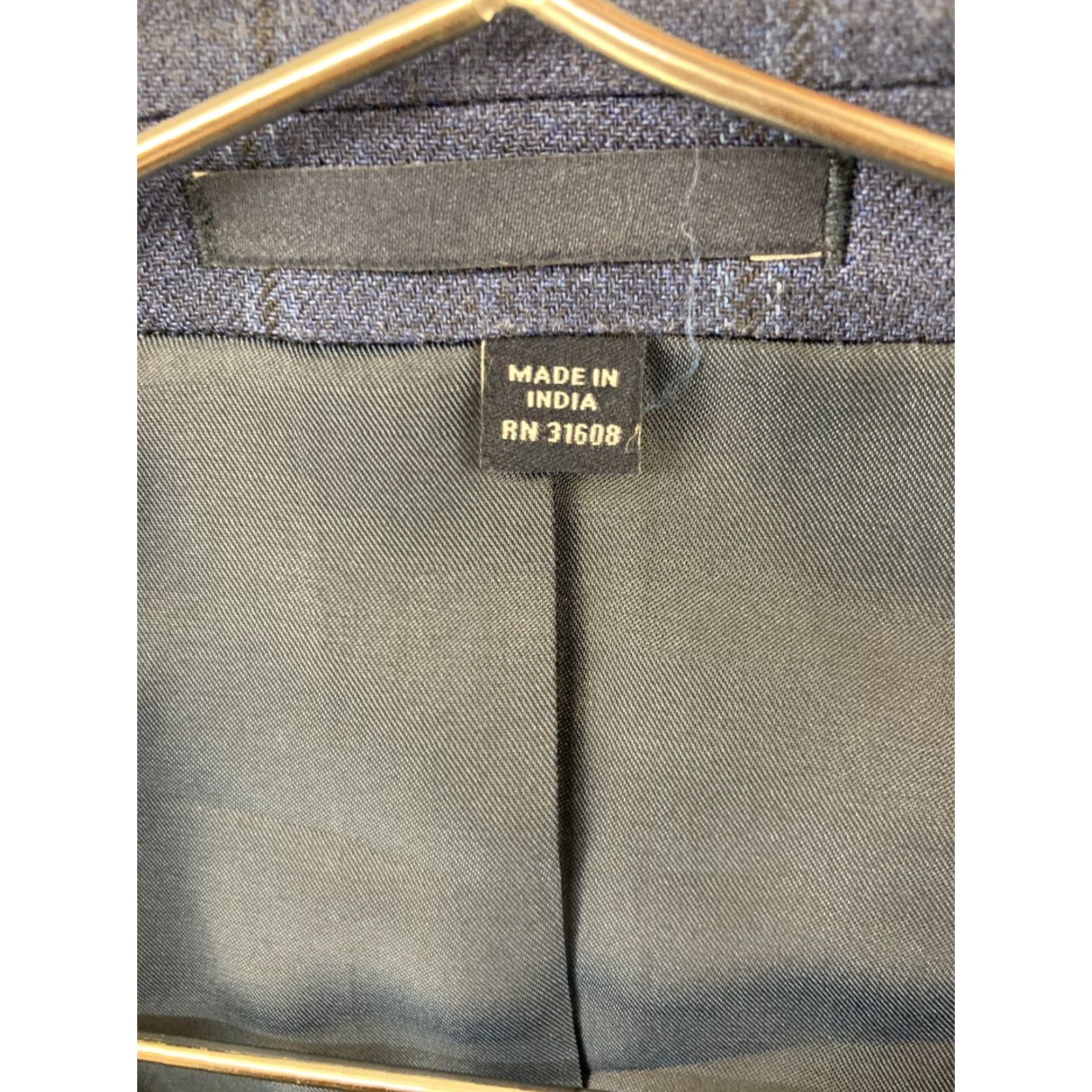 Jos. A. Bank Jos. A. Bank Suit Jacket Men 40R Blue Striped Wool Silk Blend Single-Breasted 2-Button Notch Lapel Mens Size 40R - 6 Thumbnail