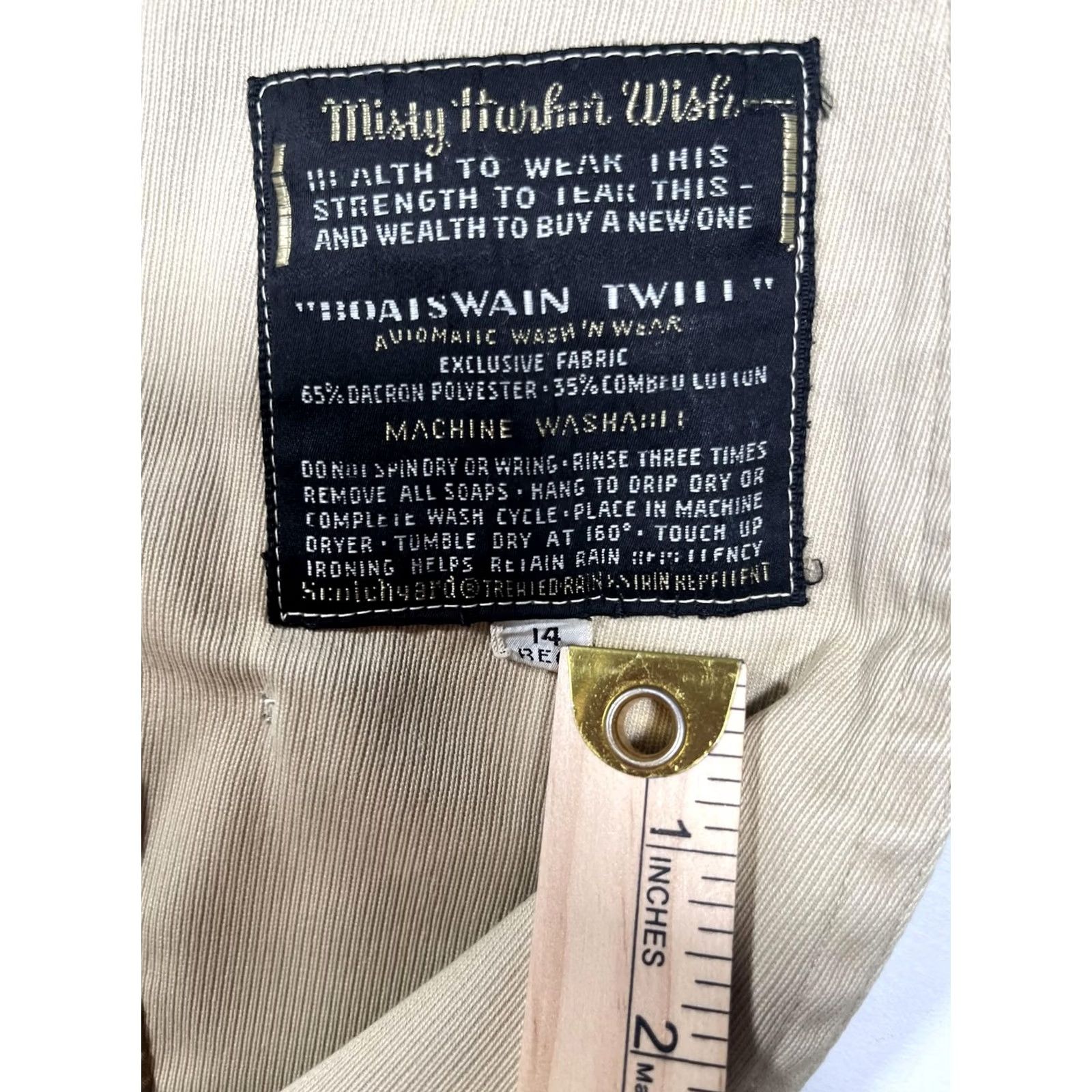 Doublet VINTAGE Misty Harbor Trench Coat Womens 14 Double Breasted Daiswain Twill 60s Size XL / US 12-14 / IT 48-50 - 3 Thumbnail