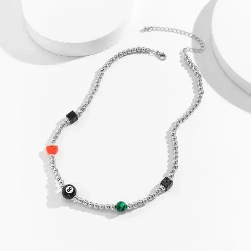 Jewelry Number Eight (8) Dice Choker Necklace Size ONE SIZE - 2 Thumbnail