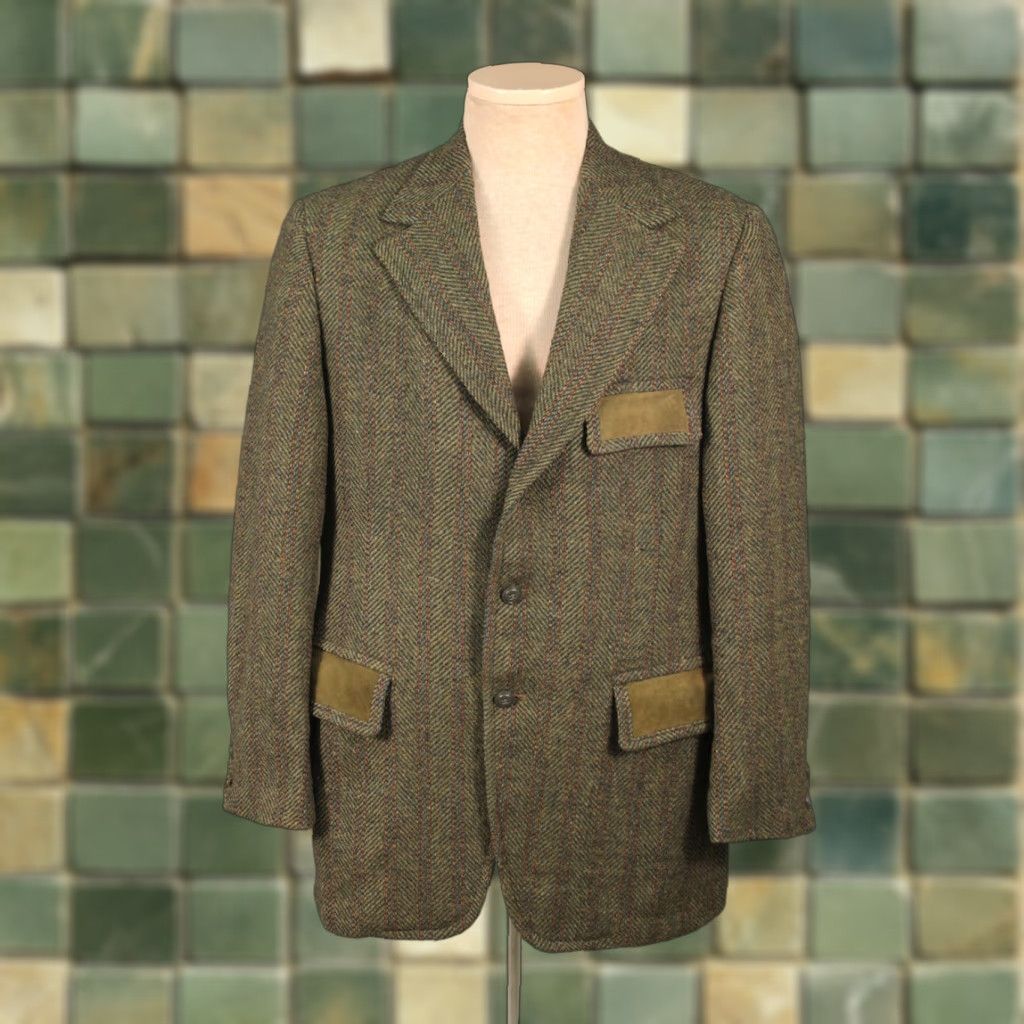 Vintage VINTAGE Men's 1960s Mavest Green HBT Wool Tweed Blazer Small Jacket Size US S / EU 44-46 / 1 - 1 Thumbnail
