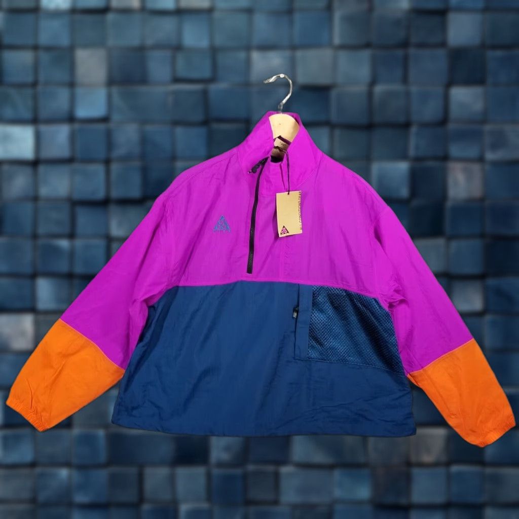 Nike ACG Womens M Anorak Jacket Packable Nylon Casual Purple 90s