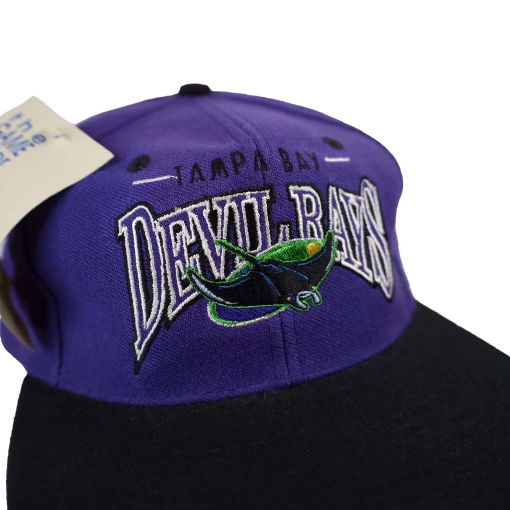 MLB VINTAGE The Game Tampa Bay Devil Rays Baseball Snapback Hat Mens OS Purple Size ONE SIZE - 3 Thumbnail