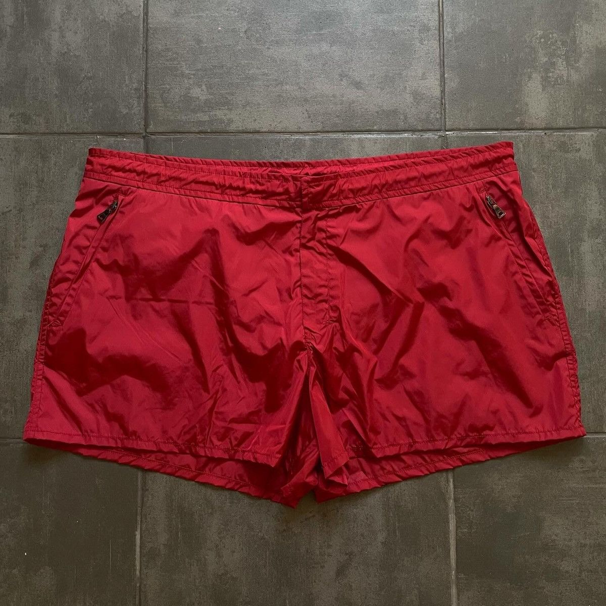 image of Prada Sport Swim Shorts in Burgundy, Men's (Size 34)