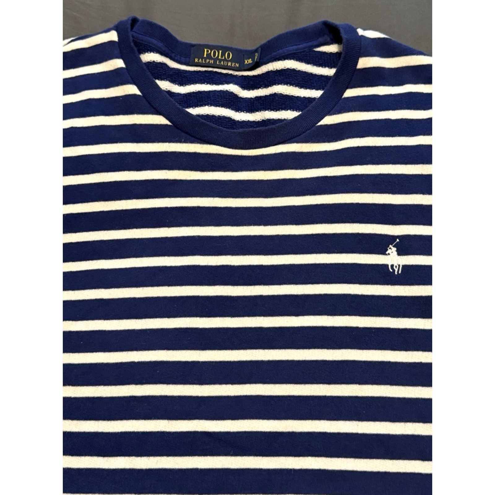 Polo Ralph Lauren Polo Ralph Lauren Sweater Men 2XL Blue White Striped Crewneck Cotton Knit Pullover Designer Classic Mens Size US XXL / EU 58 / 5 - 5 Thumbnail