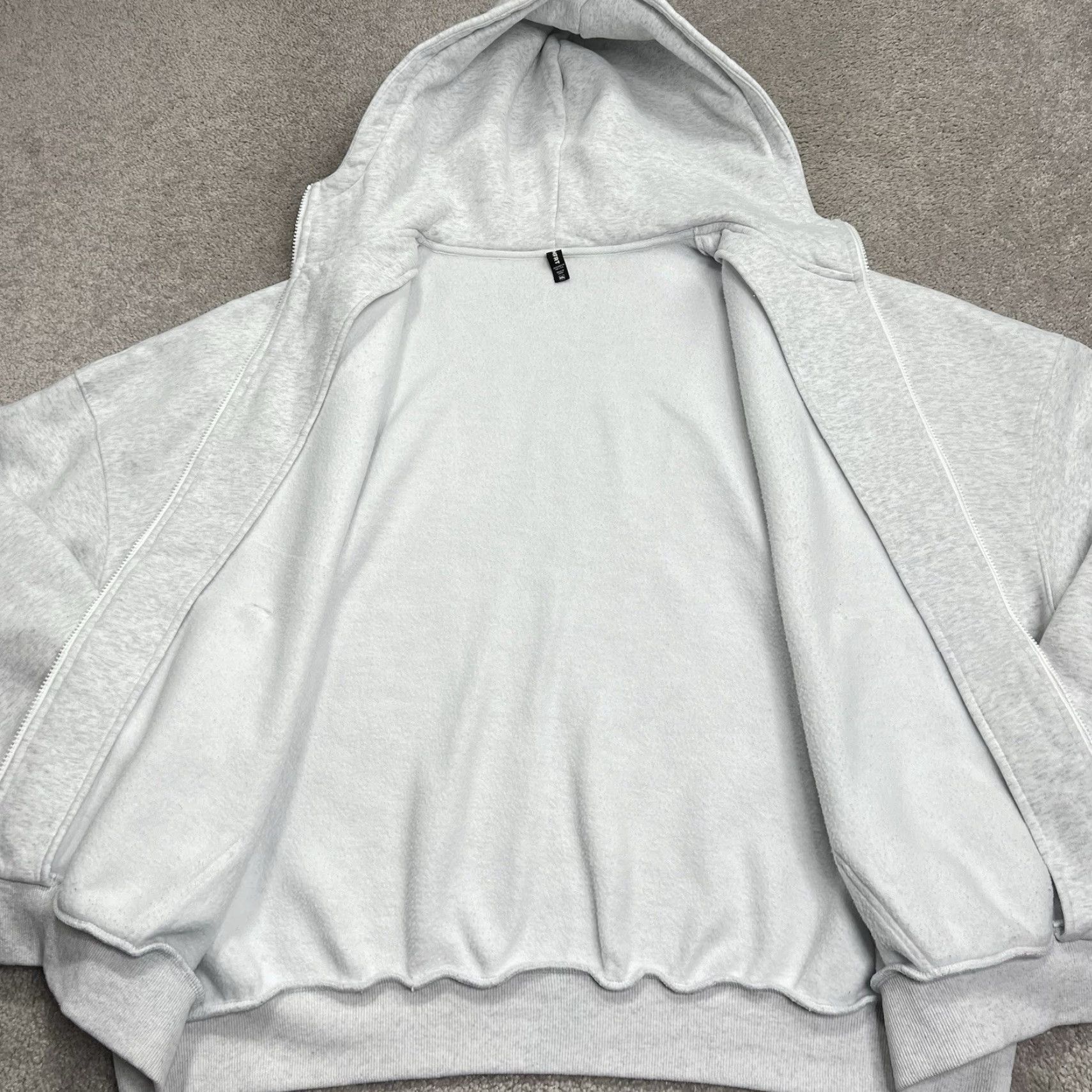 Vintage VINTAGE Comfrt Hoodie Unisex 2XL Light Gray Full Zip Heavyweight Oversized Sweatshirt Size US XXL / EU 58 / 5 - 4 Thumbnail