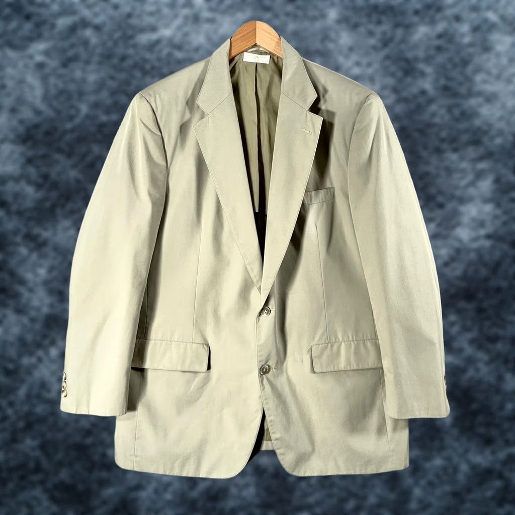 Brooks Brothers VINTAGE Brooks Brothers Blazer Mens 44 Long Beige Cotton Sport Coat 70s 80s Size 44R - 1 Thumbnail