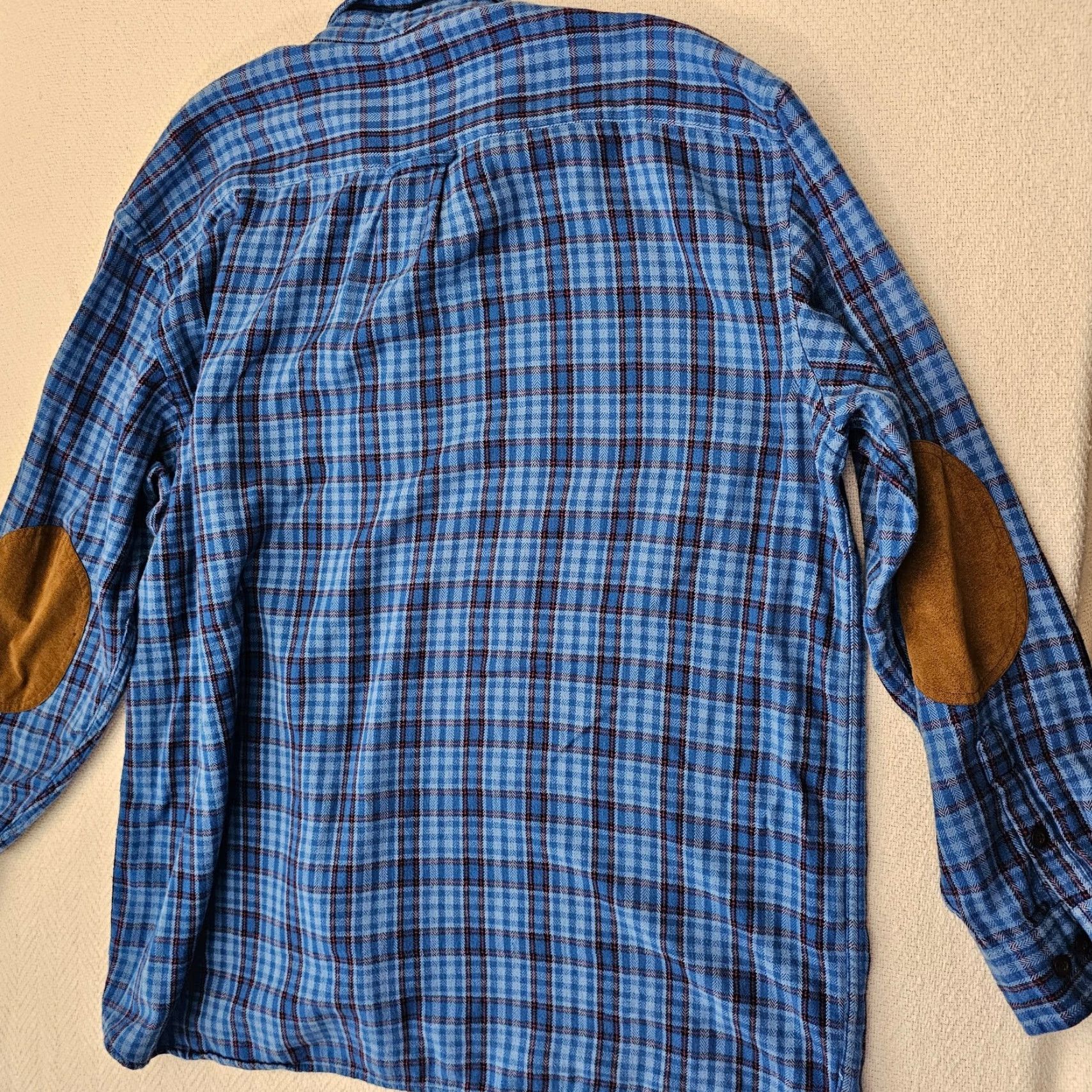 Orvis Orvis Flannel Shirt Mens XL Plaid Blue Button Up Pocket Heavyweight Suede Elbows Size US XL / EU 56 / 4 - 7 Thumbnail