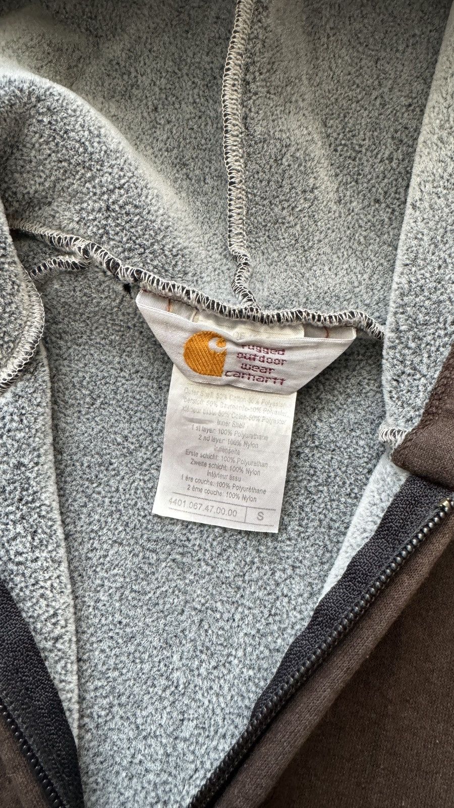 Carhartt × Vintage Vintage Carhartt Hoodie Sweatshirt Faded Brown Size S / US 4 / IT 40 - 5 Thumbnail