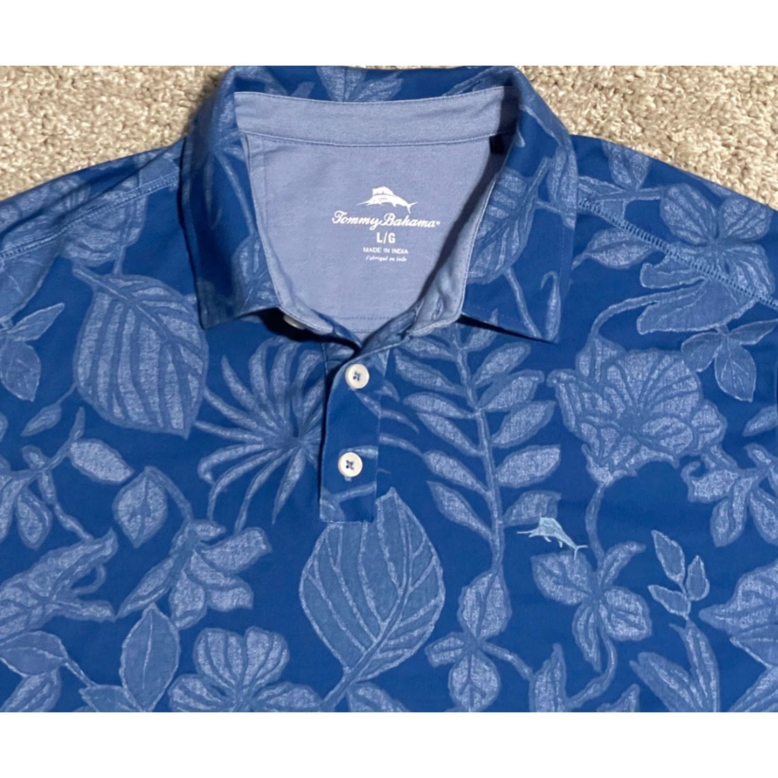 Tommy Bahama Tommy Bahama Camp Shirt Buccaneer Blue L Mens Polo Shirt Size Large Size US L / EU 52-54 / 3 - 2 Thumbnail