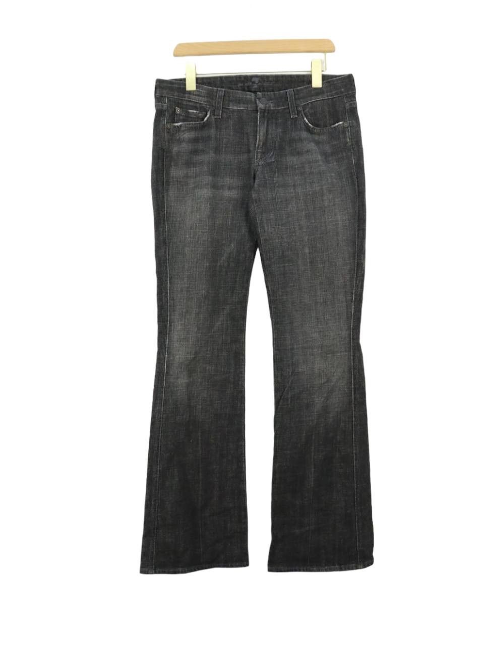 image of 7 For All Mankind Flare Black Jeans in Charcoal Black, Women's (Size 31)