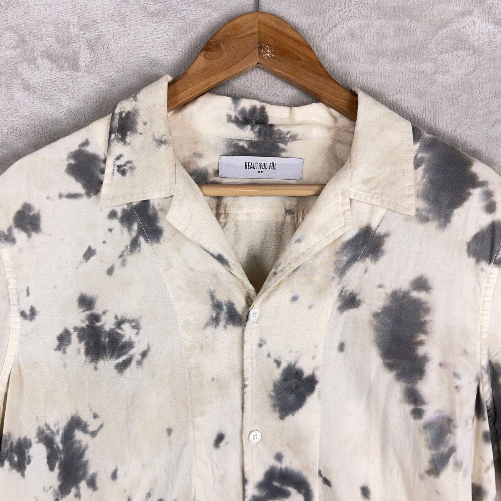 Beautiful Ful Beautiful Fül BTFL Short Sleeve Hand Dyed Bone Shirt Rare Size US M / EU 48-50 / 2 - 2 Thumbnail