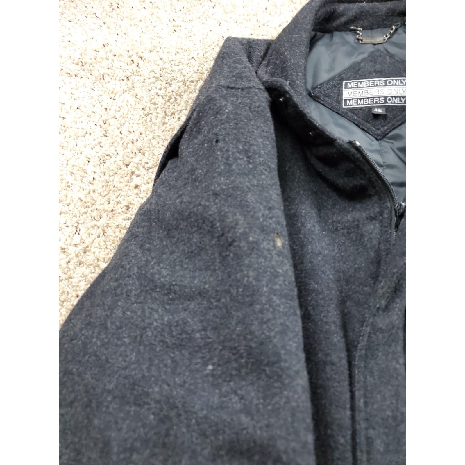Members Only VINTAGE Members Only Jacket Mens 46L Black Wool Bomber Coat Full Zip 80s Size US S / EU 44-46 / 1 - 4 Thumbnail