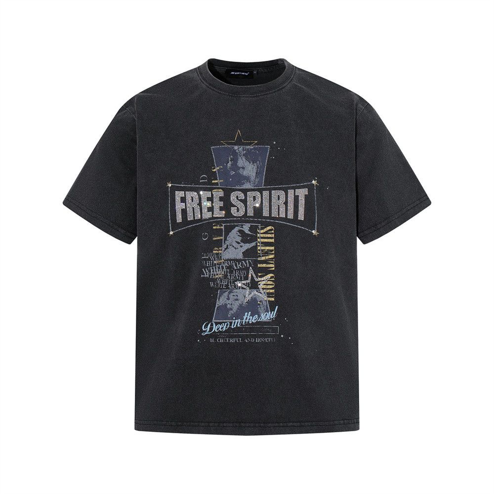 Japanese Brand Casual male punk cross distressed short-sleeved t-shirt Size US M / EU 48-50 / 2 - 1 Thumbnail