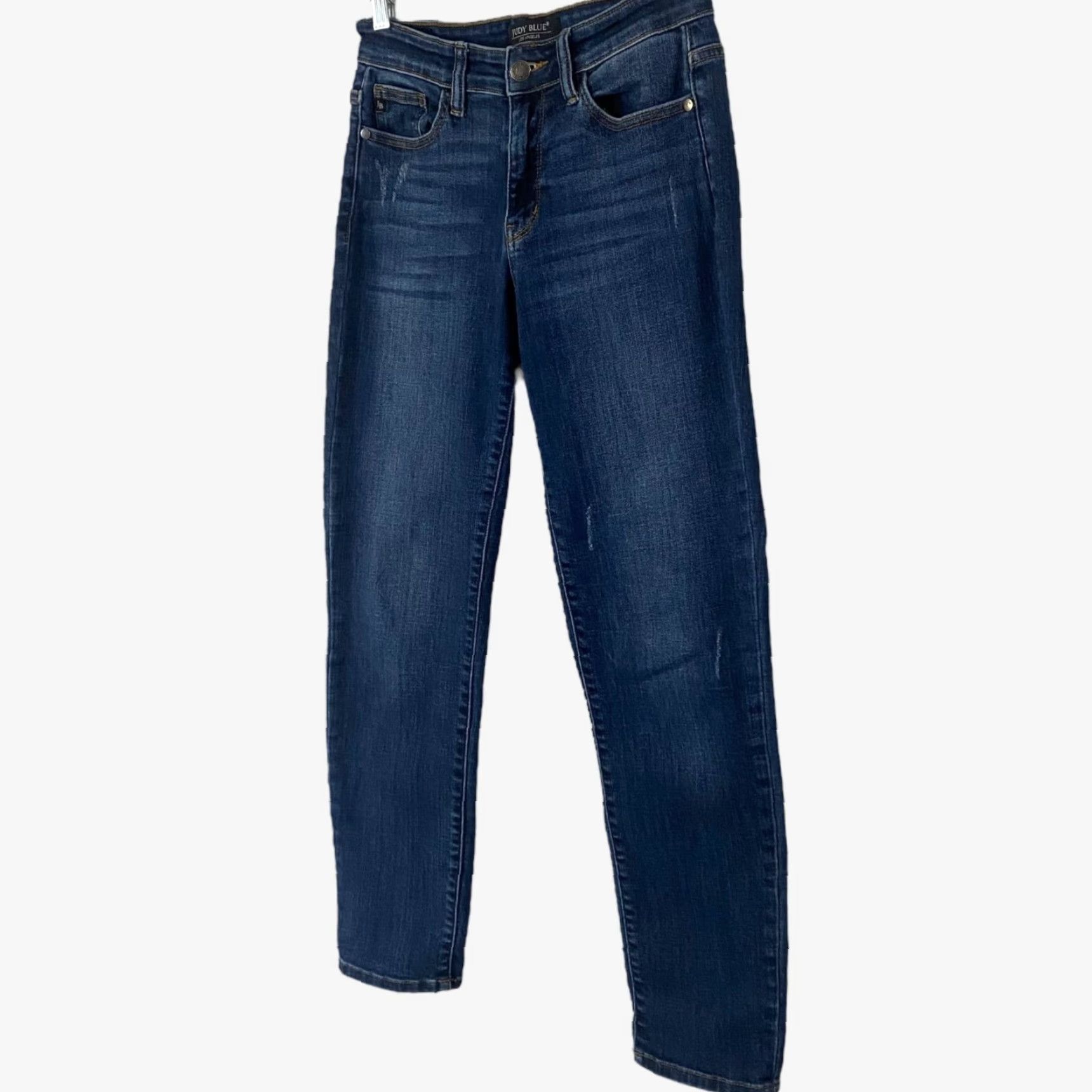 Denime Judy Blue Jeans Women's Size 26 Blue Slim Fit Mid-Rise Distressed Tapered Size 26" / US 2 / IT 38 - 2 Thumbnail