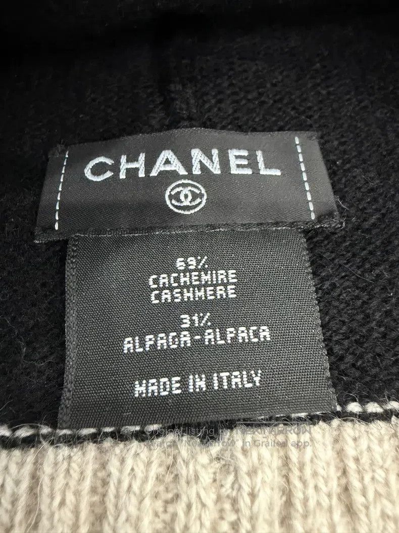 Chanel Chanel Beige and black colour-matched cashmere cold hat Size ONE SIZE - 3 Thumbnail