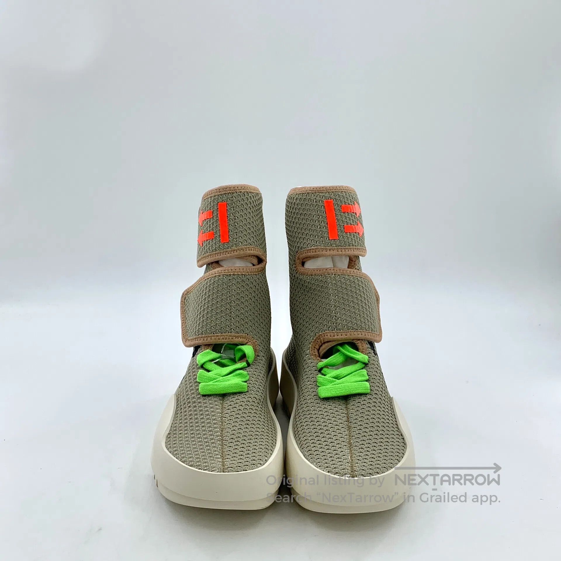 Off-White Off-White Brown Pointed Velcro Laced High Top Sneakers| Size US 4.5 / IT 34.5 - 3 Thumbnail