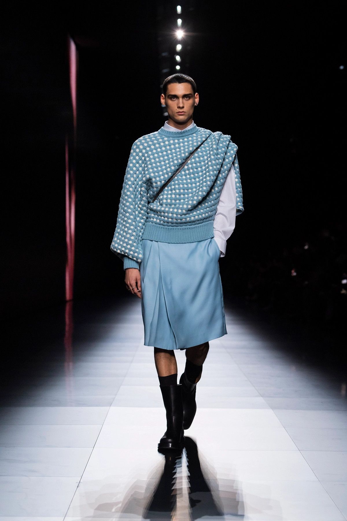 Dior o1bcso1str1124 Pleated Kilt-Shorts in Sky Blue Size US 26 / EU 42 - 8 Thumbnail