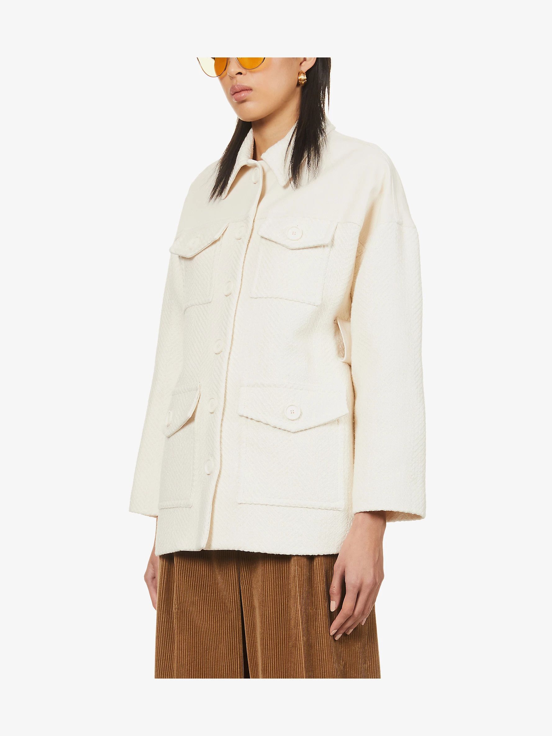 Other Claudie Pierlot Gerome Belted Cotton-Blend Twill Jacket Size XS / US 0-2 / IT 36-38 - 4 Thumbnail