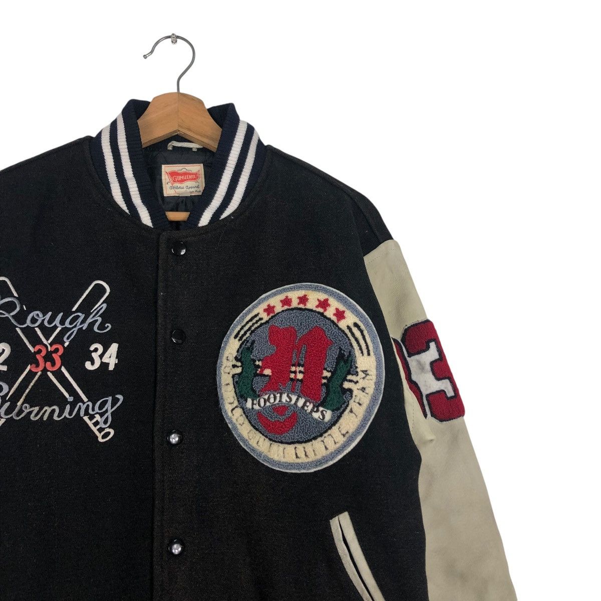 Vintage 🔥VINTAGE VARSITY JACKET LEATHER GUMUINTL UNION MADE Size US M / EU 48-50 / 2 - 8 Thumbnail
