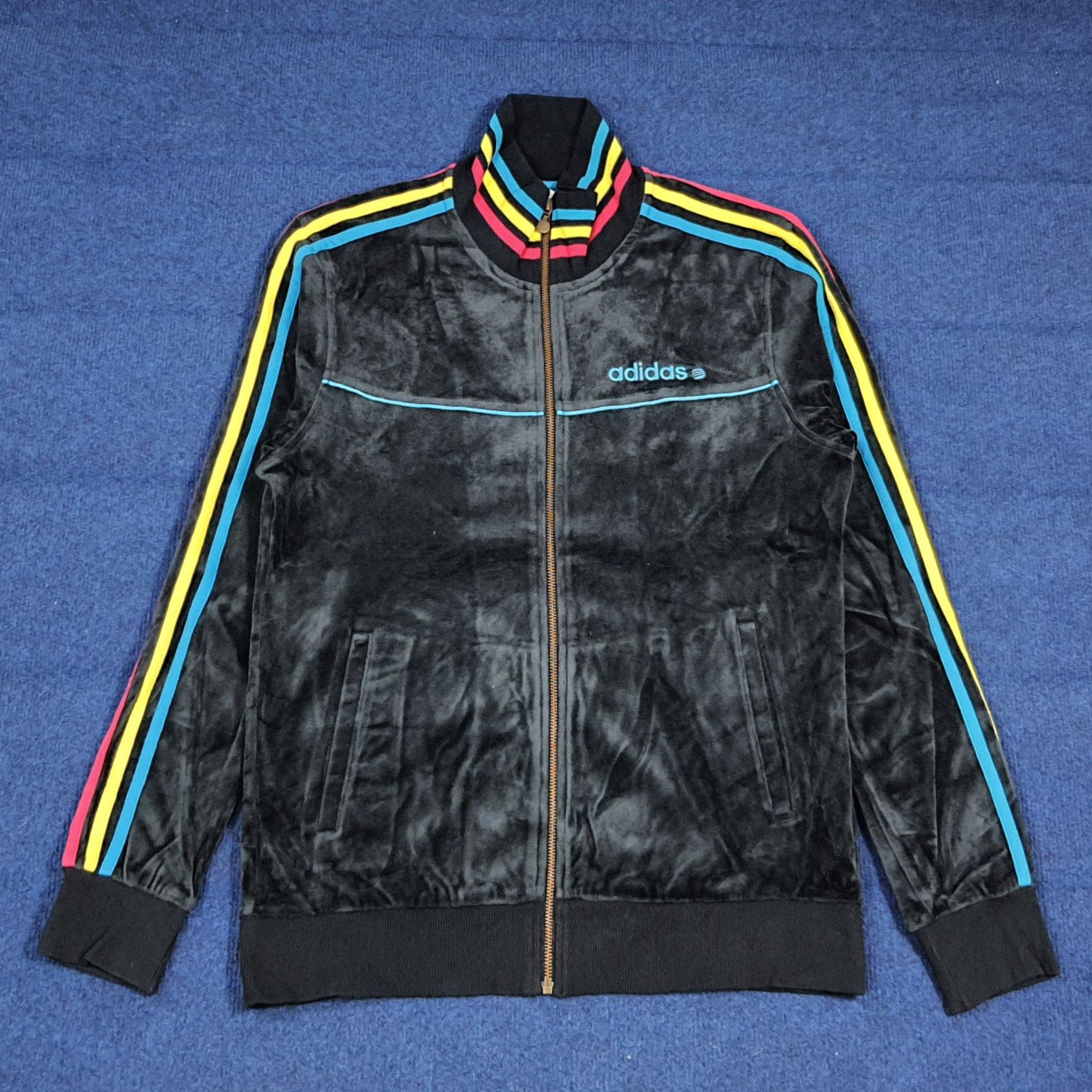 Adidas Vintage Adidas NEO Velour Track Velvet Jacket C283N12 Size US S / EU 44-46 / 1 - 1 Thumbnail