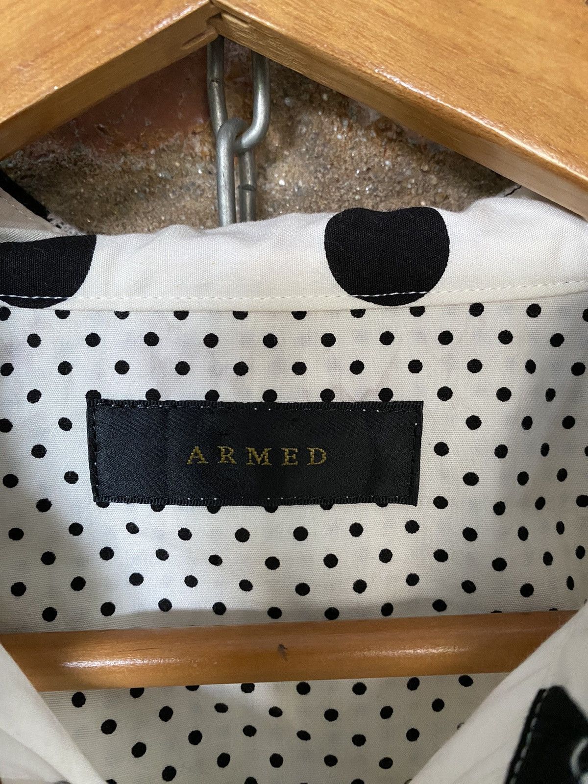 Japanese Brand ARMED Japan polka dot flannel smile and anarchy hoodie Size US S / EU 44-46 / 1 - 19 Thumbnail