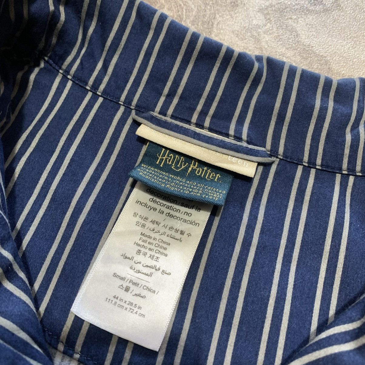 Warner Bros 2000s Harry Potter Ravenclaw Pottery Barn Teen Stripe Shirt Size US M / EU 48-50 / 2 - 4 Thumbnail