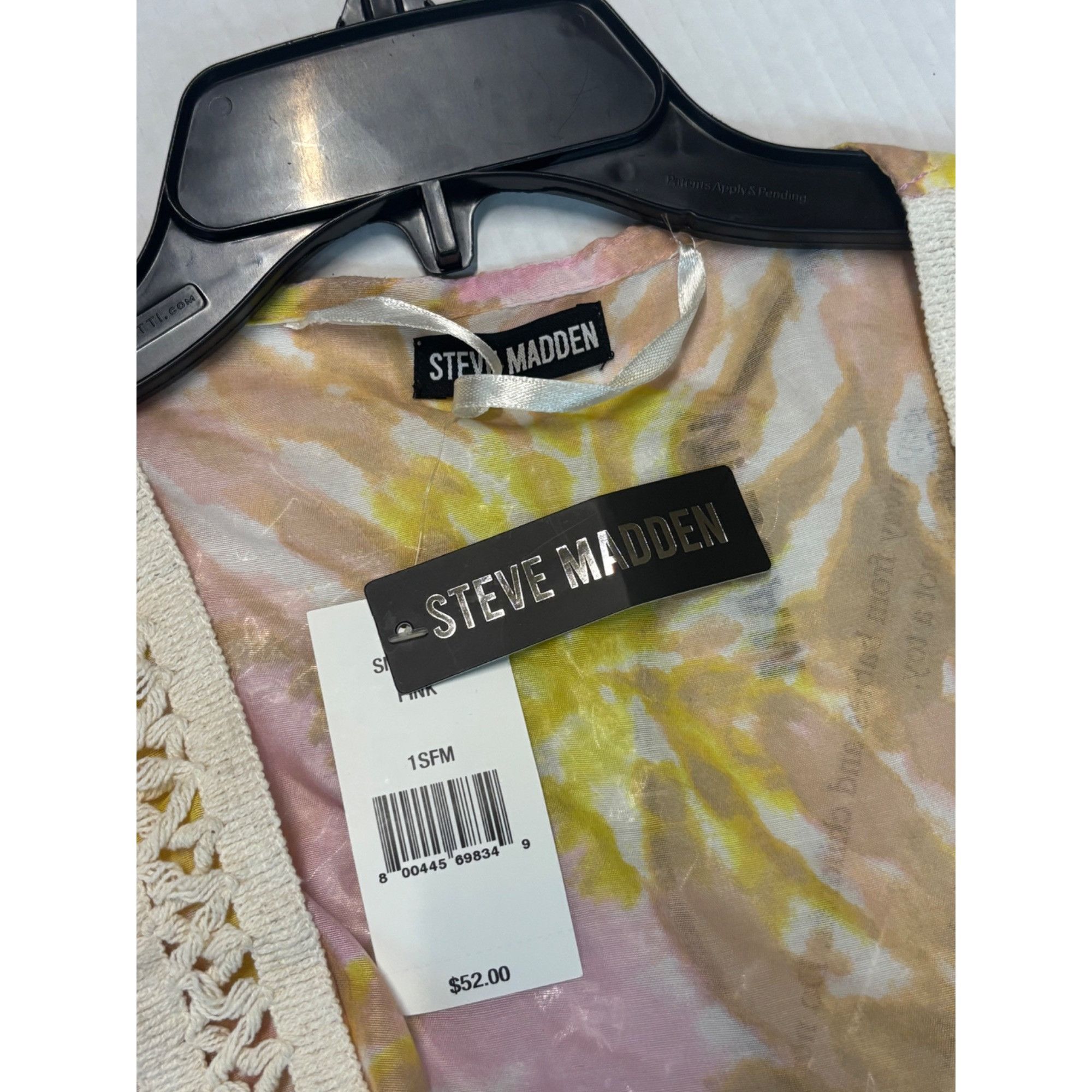 Steve Madden Steve Madden Crochet-Trim Tie-Dyed Kimono, Pink, OS Size ONE SIZE - 7 Thumbnail