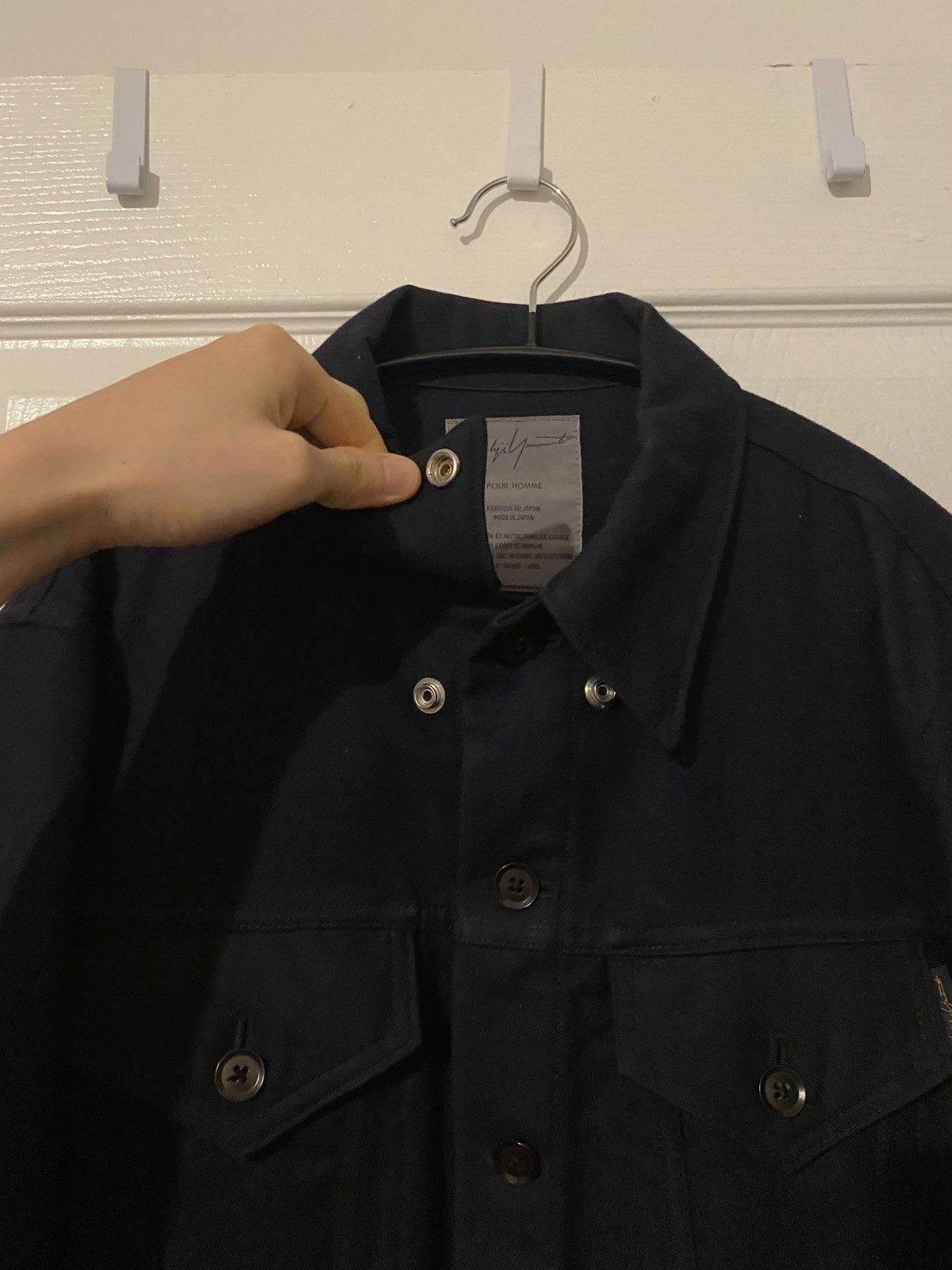 Yohji Yamamoto 01aw navy wool trucker yohji tab jacket Size US M / EU 48-50 / 2 - 8 Thumbnail