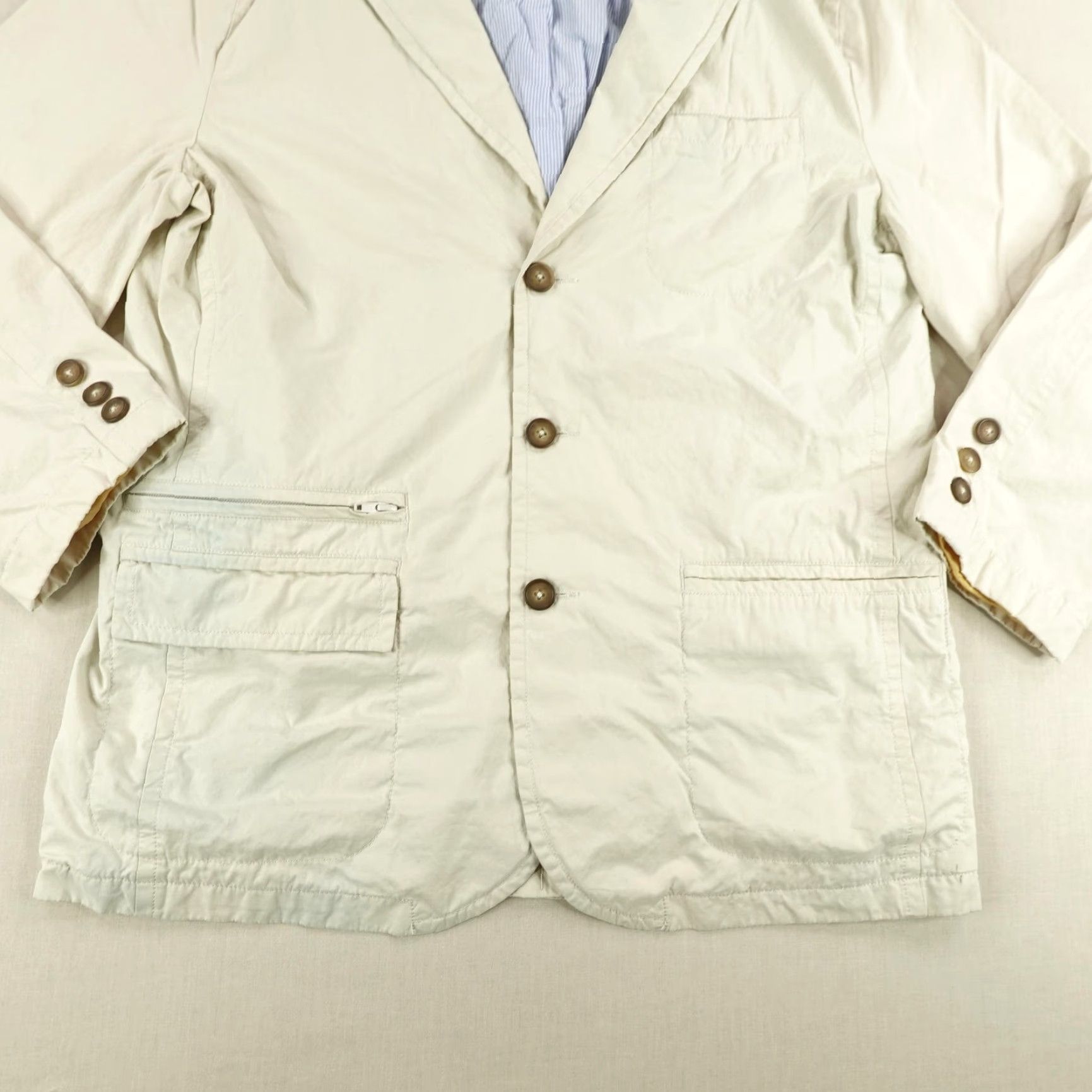 The Territory Ahead Territory Ahead Jacket Mens Medium Beige Tan Blazer Sport Coat Lined 3 Button ^ Size 40R - 3 Thumbnail