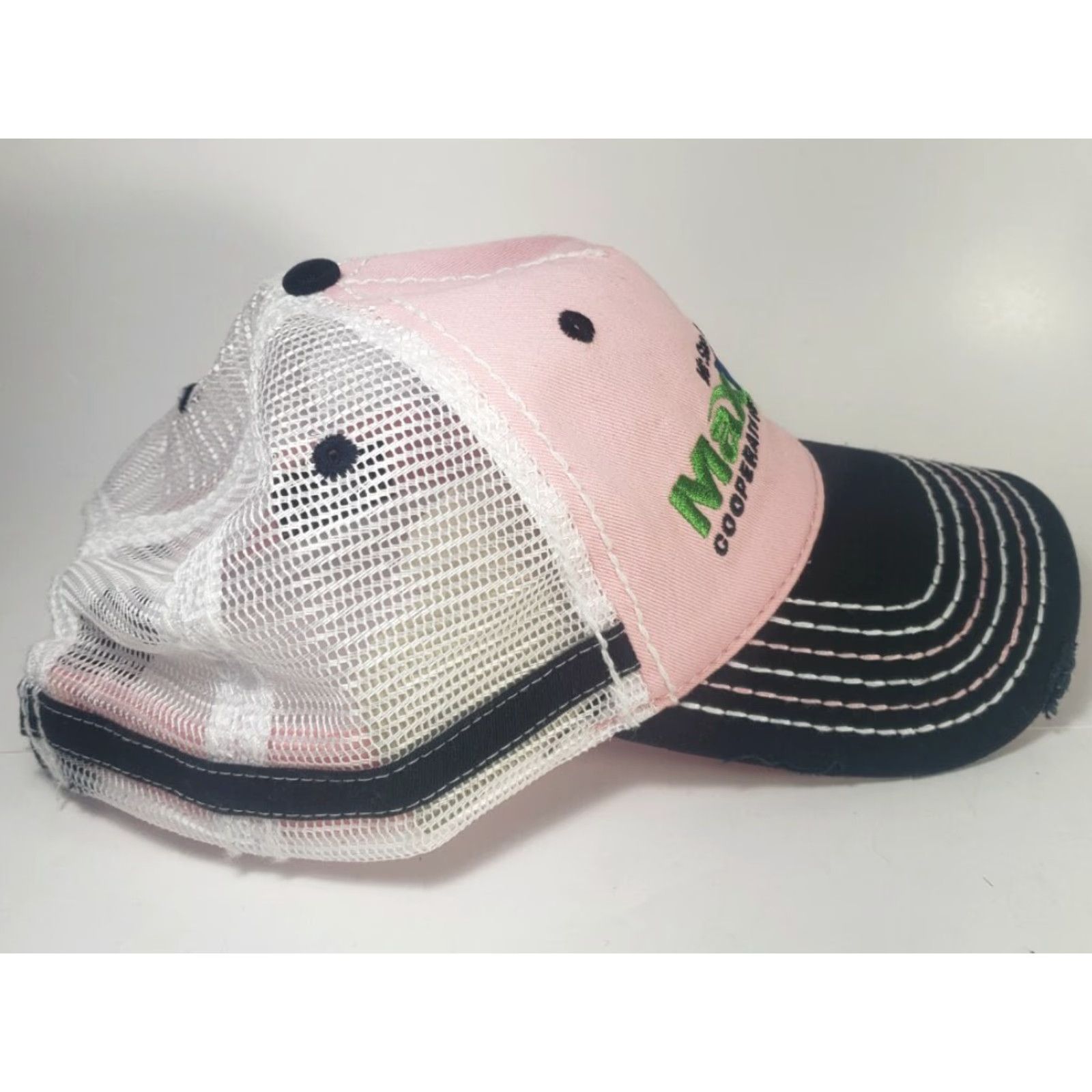 Pinko Cap America Maxyield Cooperative Hat Baseball Cap Pink Cotton Canvas Adjustable Unisex Adults Casual Workwear Farmers Farming Theme 90s? Size ONE SIZE - 5 Thumbnail