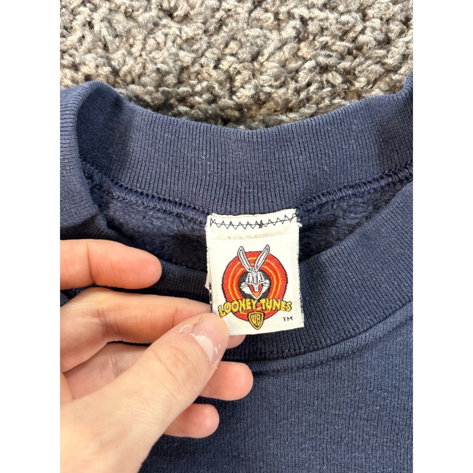 Vintage VINTAGE Looney Tunes Sweatshirt Mens XL Blue Embroidered 90s Crewneck Pullover Graphic Print Fascinate Tweety Bird Size US XL / EU 56 / 4 - 5 Thumbnail