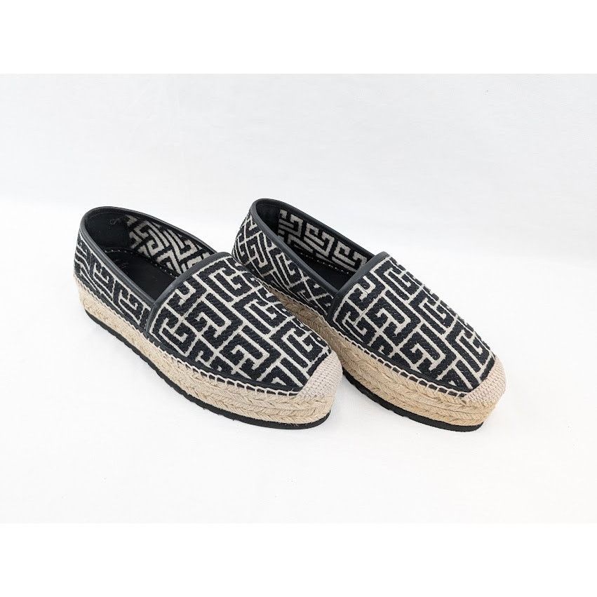 Balmain o1rshd1 Alex Jacquard Espadrilles in Ivory/Black Size US 8 / EU 41 - 13 Thumbnail
