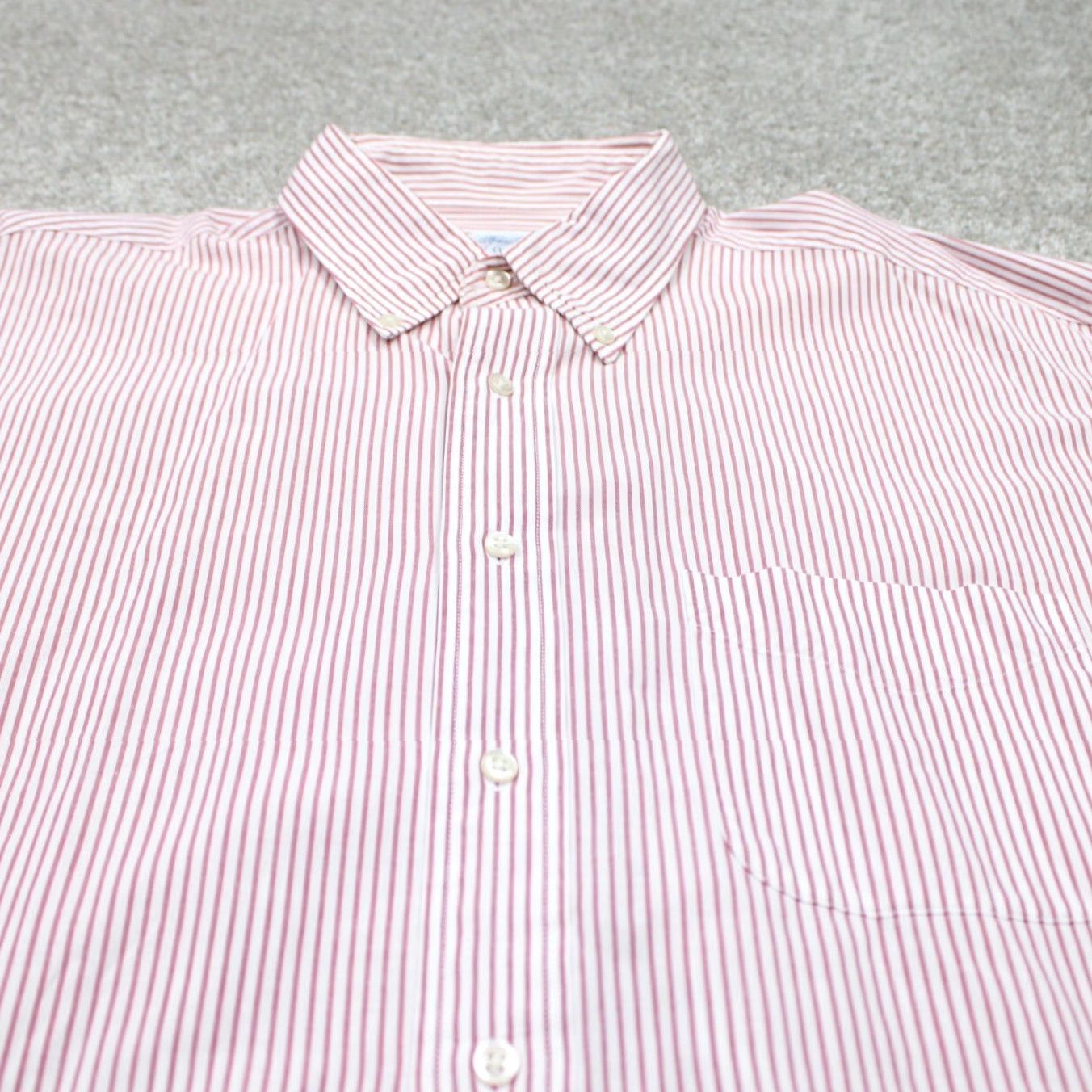Brooks Brothers Brooks Brothers Relaxed Fit Dress Shirt Mens 16 1/2, 3 Red/White Cotton L/S Size 46R - 5 Thumbnail