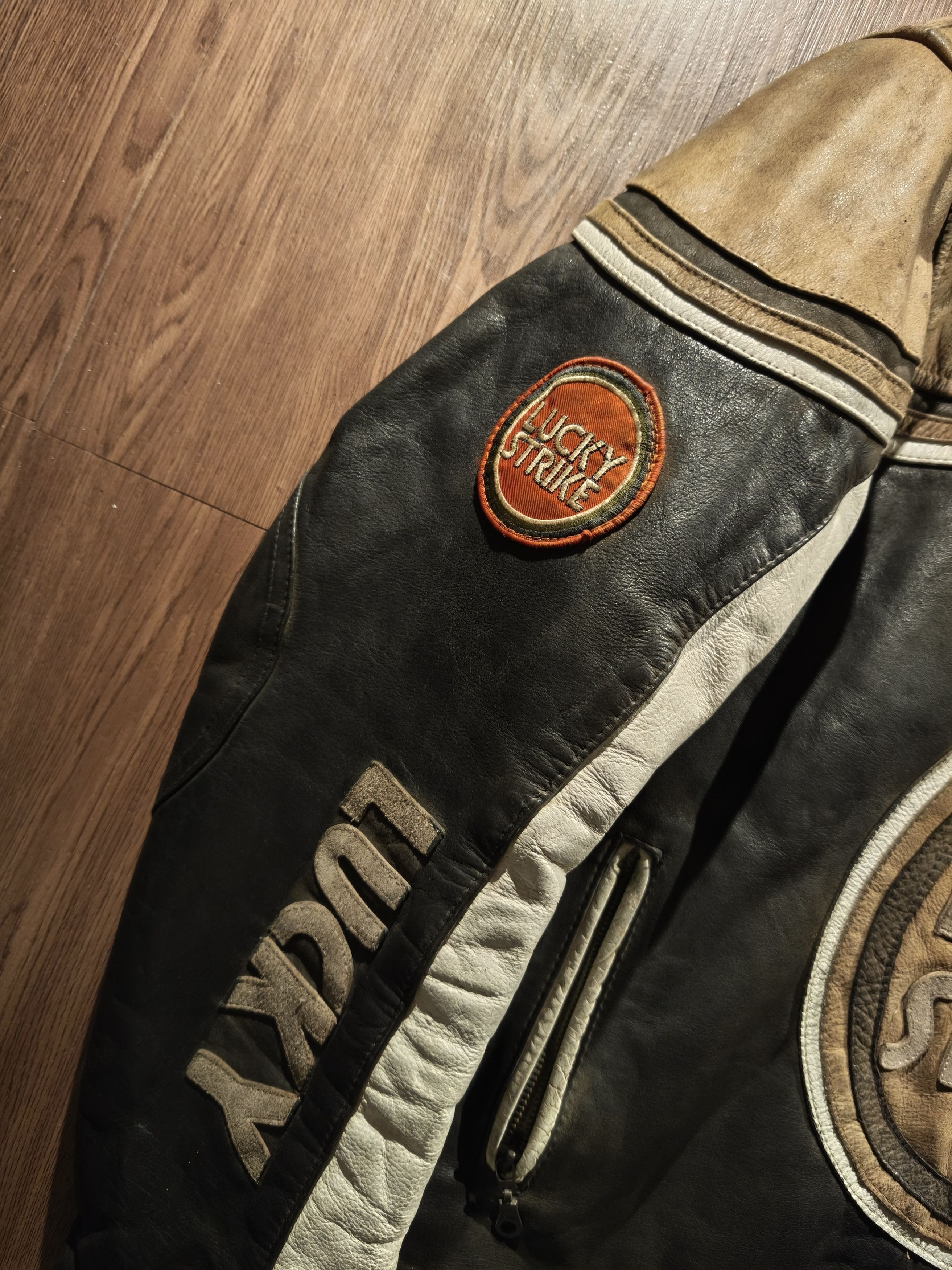 Other Vintage Lucky Strike MOTO Racing Leather Jacket Size US XL / EU 56 / 4 - 2 Thumbnail