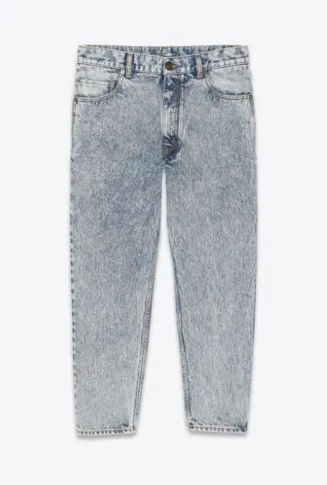 Saint Laurent Paris o1s1wg110824 Baggy Cropped Jeans in Heavy in Light Blue Size US 31 - 1 Preview