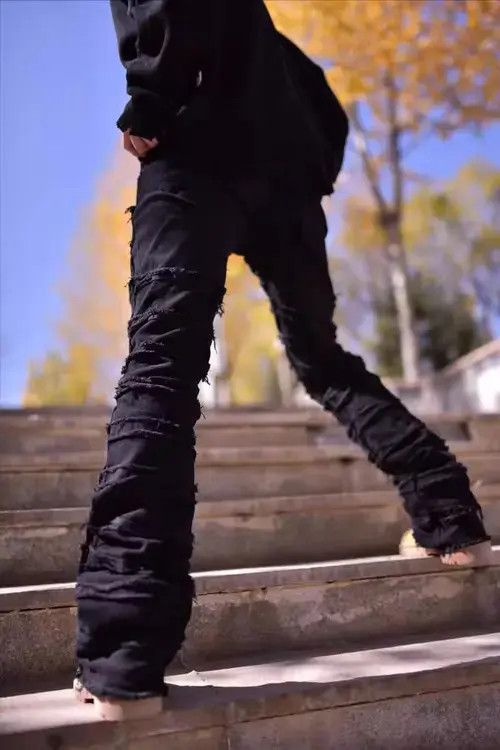 Designer × Japanese Brand × Vintage grunge damaged ripped flared jeans Size US 30 / EU 46 - 2 Thumbnail