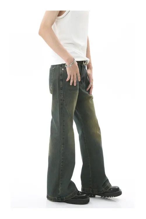 Japanese Brand × Jean Japanese retro distressed blue mid-rise loose flared jeans Size US 32 / EU 48 - 3 Thumbnail