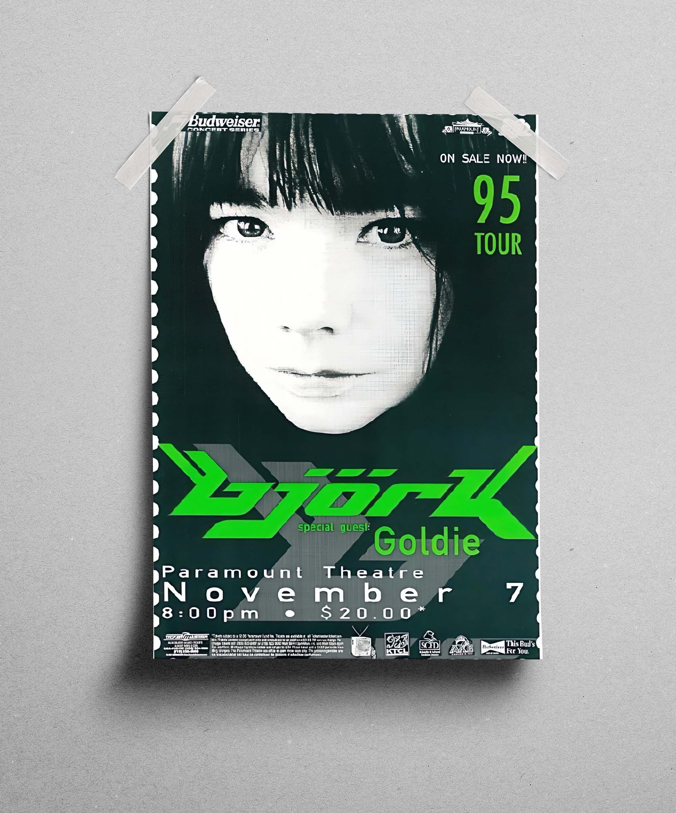 Vintage Bjork Poster Gift Vintage Archive Art Book Logo Size ONE SIZE - 3 Thumbnail
