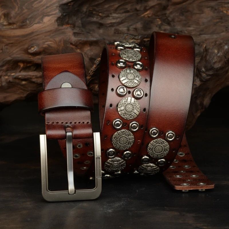 Japanese Brand × Vintage Men heavy rivet belt Size ONE SIZE - 3 Thumbnail