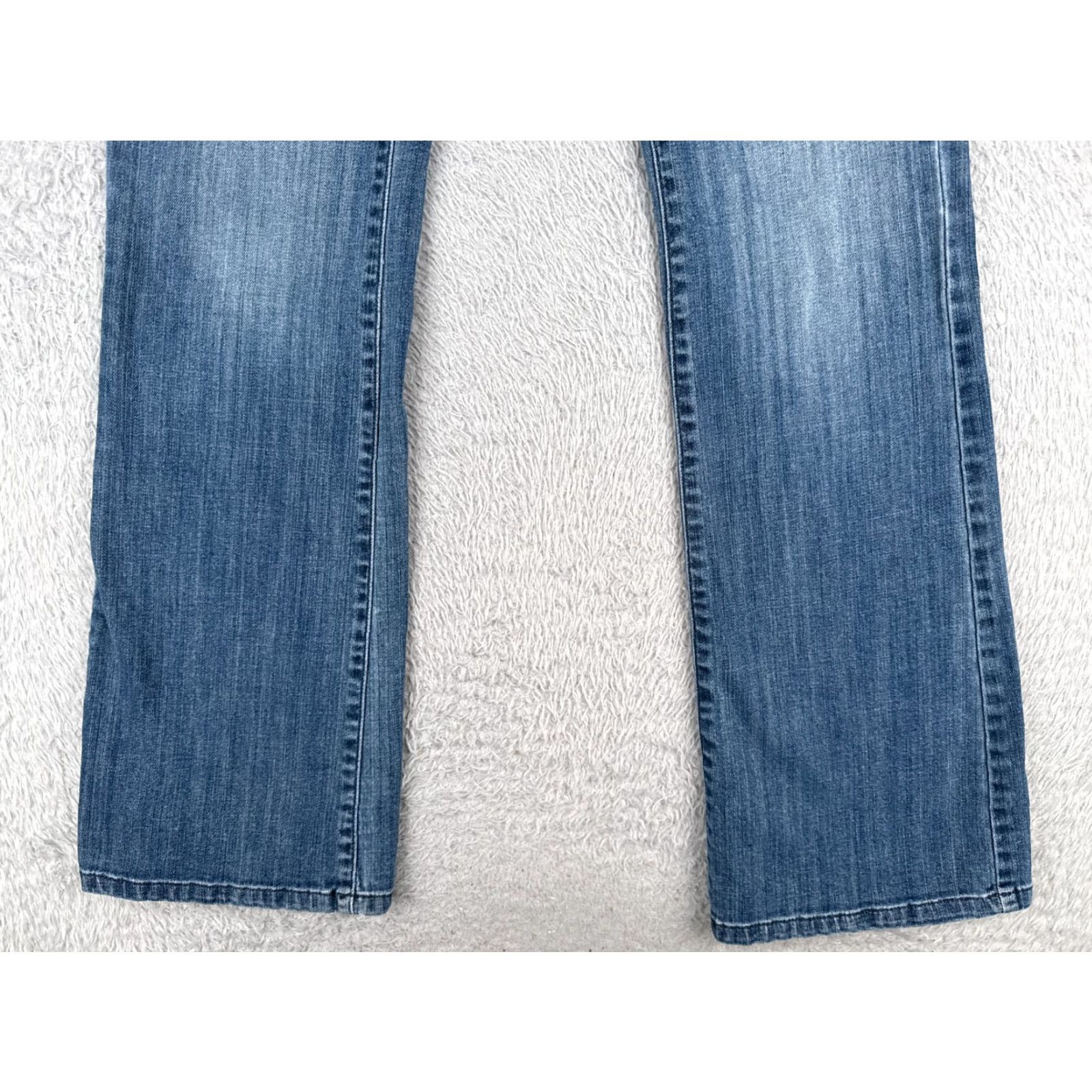 Vintage VINTAGE ELLE Jeans Womens 8 Blue Denim Bootcut Distressed Low Rise Cotton Blend 30x31 Slimming Stretch Regular 5-Pocket Design Boots Size 30" / US 8 / IT 44 - 2 Thumbnail